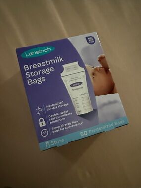 Lansinoh Breastmilk Storage Bags Box - Purple & Teal Accents